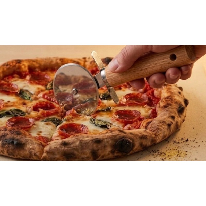 Nóż do pizzy z okrągłym ostrzem - praktyczny produkt do kuchni ze stali nierdzewnej