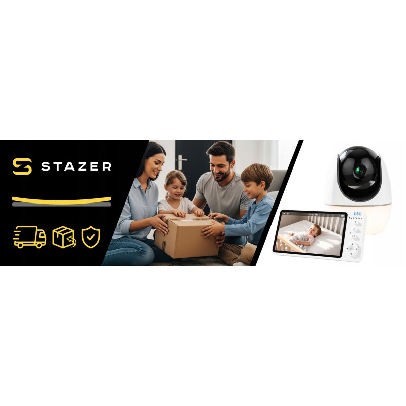Niania elektroniczna Smart 2w1 z kamerą, aplikacją i monitorem 5"
