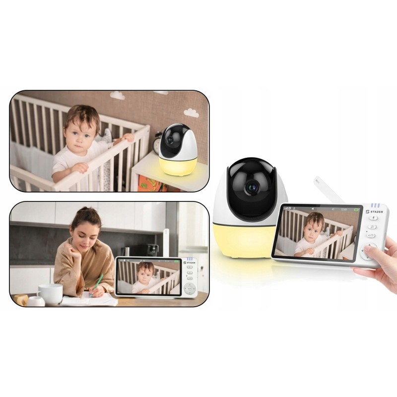 Niania elektroniczna Smart 2w1 z kamerą, aplikacją i monitorem 5"