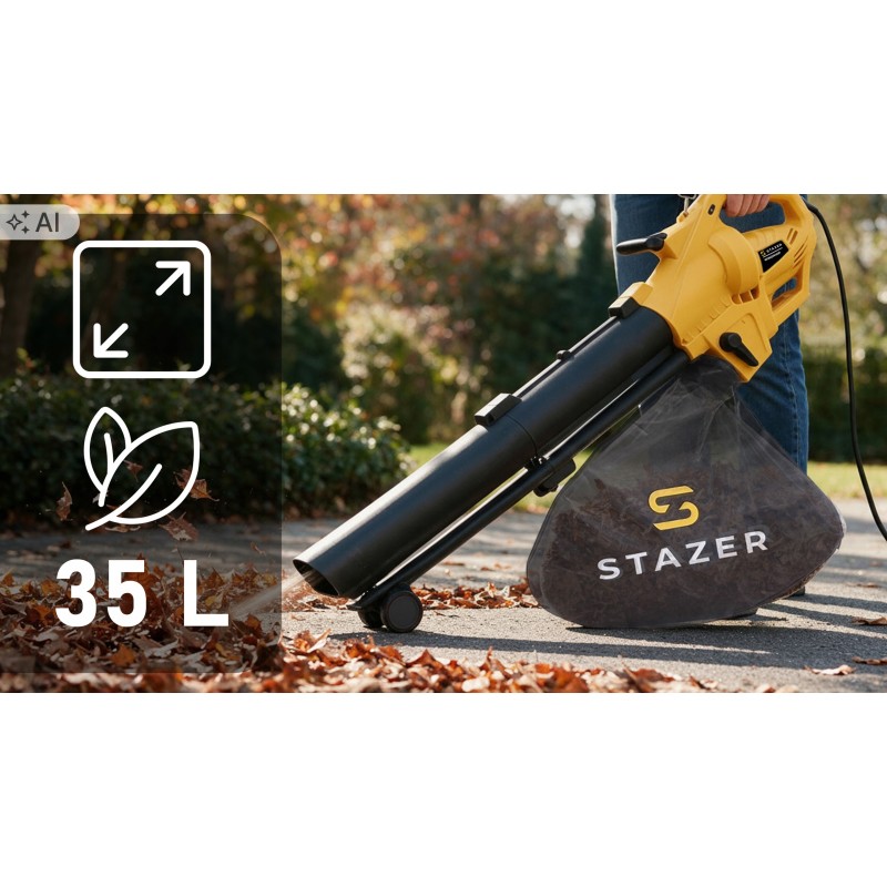 Dmuchawa elektryczna do liści STAZER 3500 W z odkurzaczem