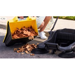 Zamiatarka ręczna STAZER do kostki brukowej, liści, podjazdu 68 cm, pojemnik 24 l