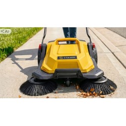 Zamiatarka ręczna STAZER do kostki brukowej, liści, podjazdu 68 cm, pojemnik 24 l