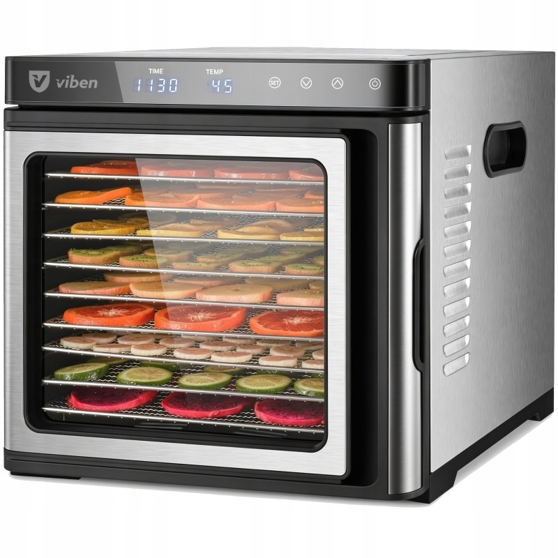 Suszarka do owoców, grzybów i ziół Viben DeHydroX Pro 1000 W, 9 tac