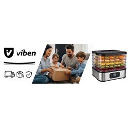 Suszarka do grzybów, owoców i warzyw VIBEN DeHydroX 400 W, 5 sit, timer