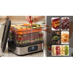 Suszarka do grzybów, owoców i warzyw VIBEN DeHydroX 400 W, 5 sit, timer