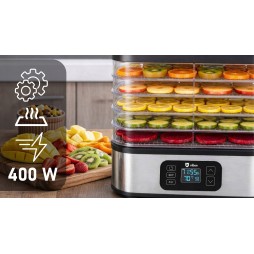 Suszarka do grzybów, owoców i warzyw VIBEN DeHydroX 400 W, 5 sit, timer