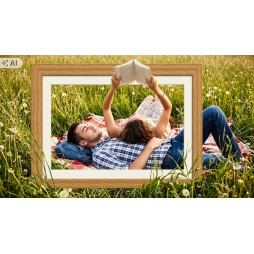 Cyfrowa ramka na zdjęcia STAZER WiFi 10,1 cala 16 GB IPS – jasne drewno