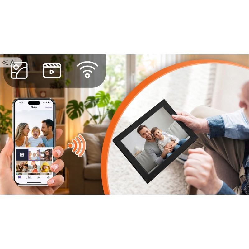 Cyfrowa ramka na zdjęcia STAZER ekran dotykowy IPS 10,1 cala Wi-Fi 16 GB