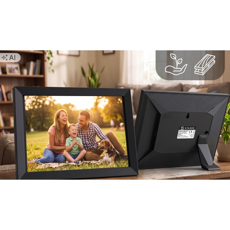Cyfrowa ramka na zdjęcia STAZER ekran dotykowy IPS 10,1 cala Wi-Fi 16 GB