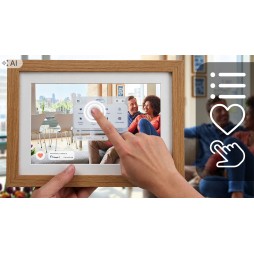 Cyfrowa ramka na zdjęcia STAZER WiFi 10,1 cala 16 GB IPS – jasne drewno