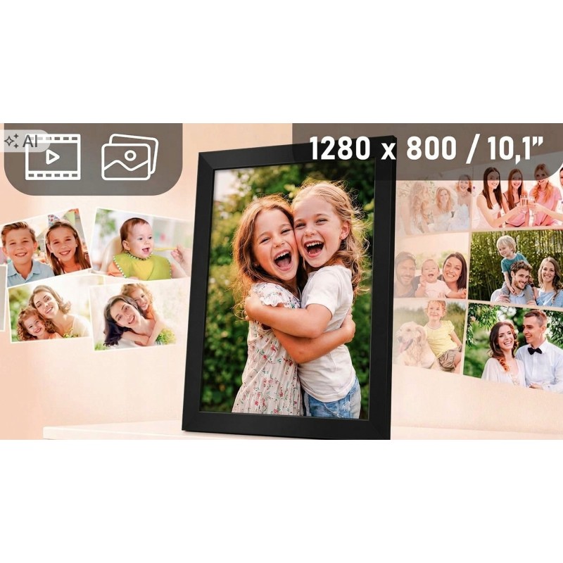 Cyfrowa ramka na zdjęcia STAZER ekran dotykowy IPS 10,1 cala Wi-Fi 16 GB
