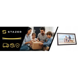 Cyfrowa ramka na zdjęcia STAZER WiFi 10,1 cala 16 GB IPS – ciemne drewno
