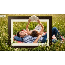 Cyfrowa ramka na zdjęcia STAZER WiFi 10,1 cala 16 GB IPS – ciemne drewno