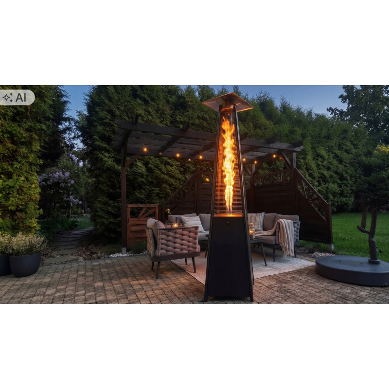 Parasol grzewczy gazowy 13 kW - ogrzewacz tarasowy piramida Cheopsa