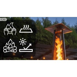 Parasol grzewczy gazowy 13 kW - ogrzewacz tarasowy piramida Cheopsa