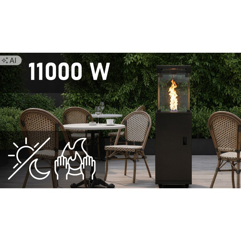 Parasol grzewczy gazowy VIBEN Lumina 11 kW 137 cm z pokrowcem