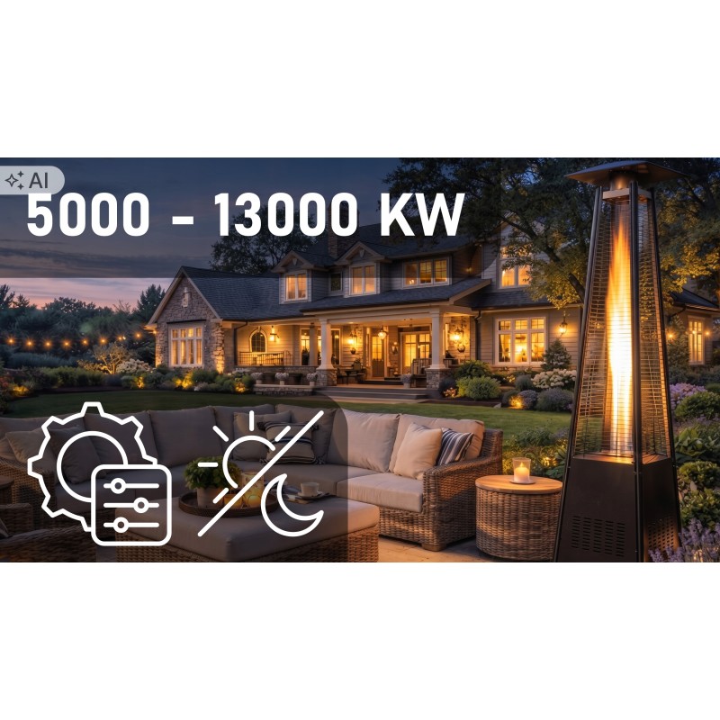 Parasol grzewczy gazowy 13 kW - ogrzewacz tarasowy piramida Cheopsa