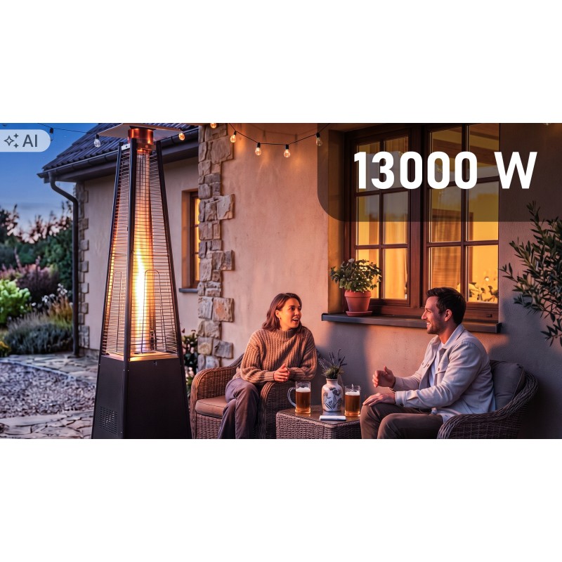 Parasol grzewczy gazowy 13 kW - ogrzewacz tarasowy piramida Cheopsa