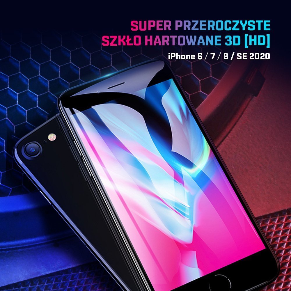 Szkło Hartowane 3D ROCK iPhone 6/6S/7/8/SE 2020